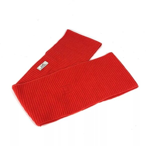 HERMES H logo Snood Accessories Scarf wool Orange - Picture 1 of 7